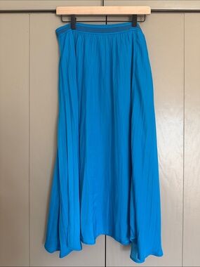 Anthropologie Bright Blue Midi Skirt